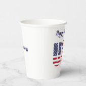 Name, USA Flag Stencil Happy 4th 8oz oder 12oz Par Pappbecher (Rechts)
