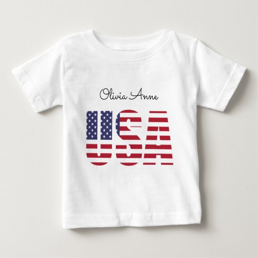 Name USA, Neugeborene bis 24mos Fine Jersey Baby T-shirt (Vorderseite)
