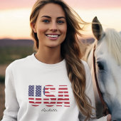 Name, USA Stencil Design, Basic Long Sleeve Frauen T-Shirt