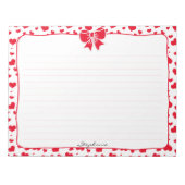 Name: Valentine Rote Herzen Random Muster Notizblock (Vorderseite)