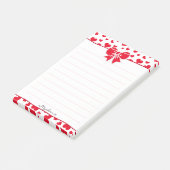 Name: Valentine Rote Herzen Random Muster Post-it Klebezettel (angewinkelt)