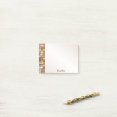 Name - Variegiertes braunes Dekorationsmuster Post-it Klebezettel (Auf Schreibtisch)