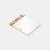 Name - Variegiertes braunes Dekorationsmuster Post-it Klebezettel (angewinkelt)