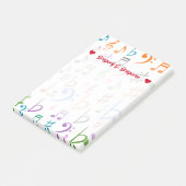 Name + Viel bunter Musiknoten und Post-it Klebezettel (angewinkelt)