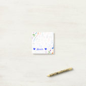 Name + Viele farbige Musiknoten und Symbole Hinwei Post-it Klebezettel (Auf Schreibtisch)