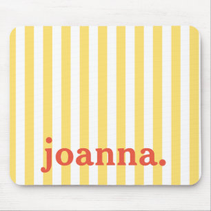 Name/Vintag klassische gelbe und weiße Streifen Mousepad