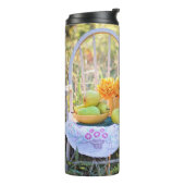 Name, Vintager Herbst-Herbst-Druck 12oz. Thermosbecher (Nach links gedreht)