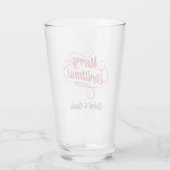 Name, Vintages Design Frohe Weihnachten, 16oz. Pin Glas (Rückseite)
