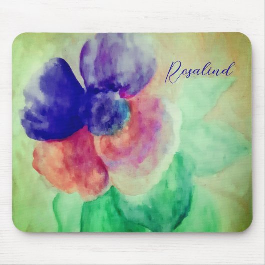 Name Violet Blau und Rosa Pastellfarben hinzufügen Mousepad (Vorne)