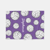 Name-Volleyball lila Fleecedecke (Vorderseite (Horizontal))