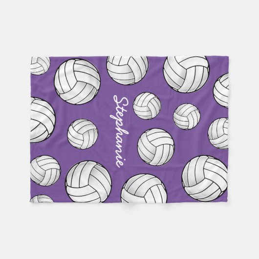 Name-Volleyball lila Fleecedecke (Vorderseite (Horizontal))
