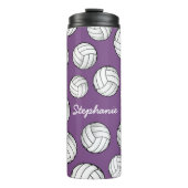 Name-Volleyball lila Thermosbecher (Vorderseite)