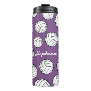 Name-Volleyball lila Thermosbecher
