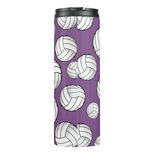 Name-Volleyball lila Thermosbecher (Rückseite)