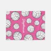 Name-Volleyball-Rosa Fleecedecke (Vorderseite (Horizontal))