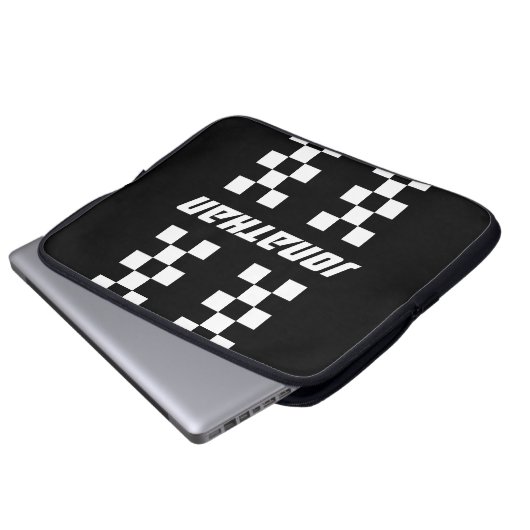 Name Vollständig angepasste Farben Doppelkarierte Laptopschutzhülle (Vorne Knopf)