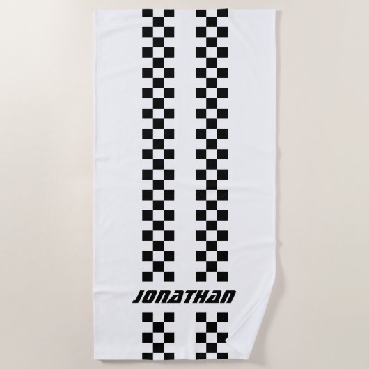 Name Vollständig angepasste Farben Doppelkarierte Strandtuch (Vorderseite)