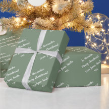 Name | Von Santa | Sage Green Frohe Weihnachten