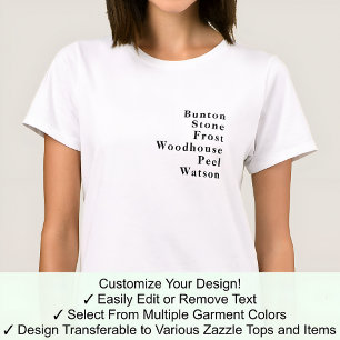 Name Vorname Berühmter Name Trend Custom 02B T-Shirt