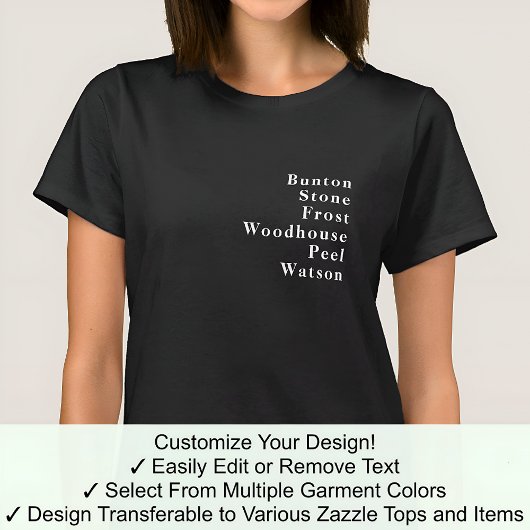 Name Vorname Berühmter Name Trend Custom 02W T-Shirt