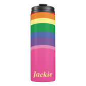 Name w/Rainbow Pride Thermal Tumbler Thermosbecher (Vorderseite)