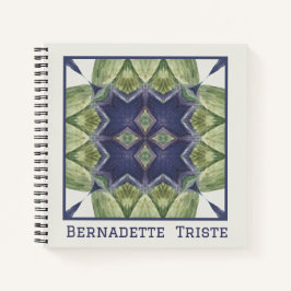 Name Wasserfarbe Abstrakt geometrisches Muster Bla Notizblock