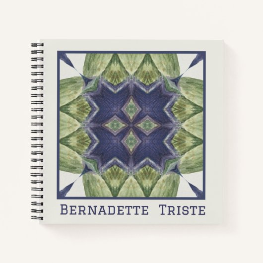 Name Wasserfarbe Abstrakt geometrisches Muster Bla Notizblock (Vorderseite)
