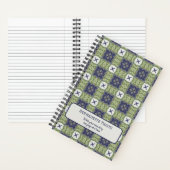 Name Wasserfarbe Abstrakt Square Geometric Blue Notizblock (Innen)