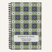 Name Wasserfarbe Abstrakt Square Geometric Blue Notizblock (Vorderseite)