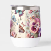 Name Wasserfarbe Vintage Stiefmütterchen Blume Pas (Rechts)