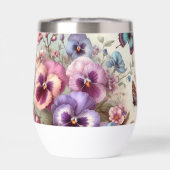 Name Wasserfarbe Vintage Stiefmütterchen Blume Pas (Rückseite)