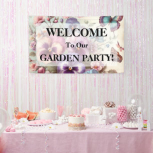 Name Wasserfarbe Vintage Stiefmütterchen Blume Pas Banner