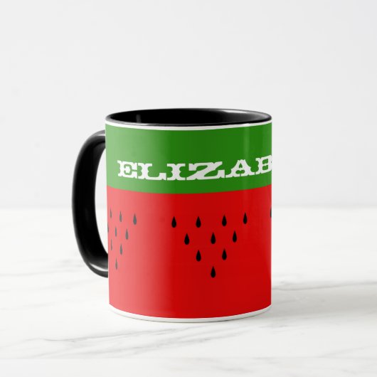 Name-Wassermelone-Tasse Tasse (Vorderseite Links)