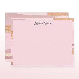 Name || Watercolor Blush Pink Mauve Frame Mitteilungskarte