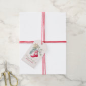 Name Watercolor Eleganter Strumpf Script Holiday Geschenkanhänger (Mit Garn)