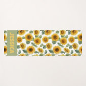 Name Watercolor Sunflower Floral Pattern Custom Yogamatte (Vorderseite (Horizontal))