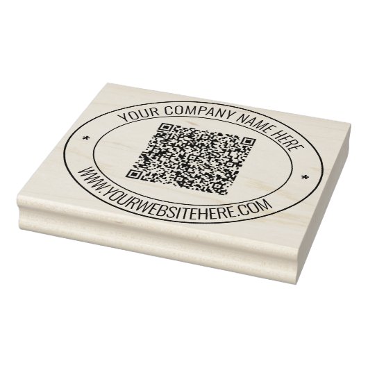 Name Website QR Code Briefmarke runder Gummi Vorla Gummistempel (Stempel)