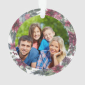 Name Weihnachten Blumenurlaub Foto Ornament (Rückseite)