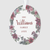 Name Weihnachten Blumenurlaub Foto Ornament (Vorderseite)