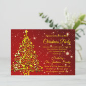 Name Weihnachten Roten Tree Party Einladung hinzuf (Stehend Vorderseite)