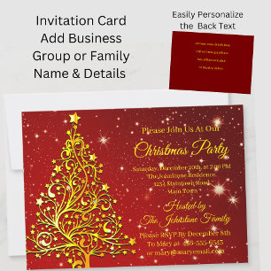 Name Weihnachten Roten Tree Party Einladung hinzuf