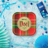 Name | Weihnachten Typografie Red Green Christmas  Pappteller (Party)