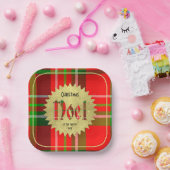 Name | Weihnachten Typografie Red Green Christmas  Pappteller (Party)