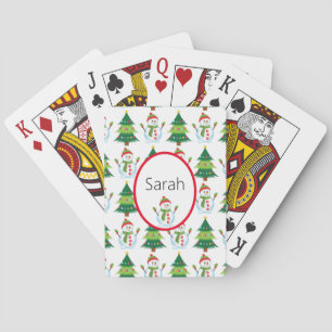 Name Weihnachts-Kleine Geschenk Snowman hinzufügen Spielkarten