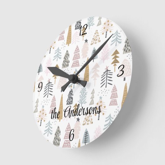Name, Weihnachtsbaumen 10,75-in-Acryl Runde Wanduhr (Winkel)