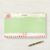 Name:  Weihnachtself Grüner Urlaub Peppermint Spaß Post-it Klebezettel (Auf Schreibtisch)