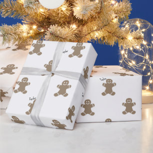 Name, Weihnachtsmann-Peperkuchen-Muster 73cm x 1,8 Geschenkpapier