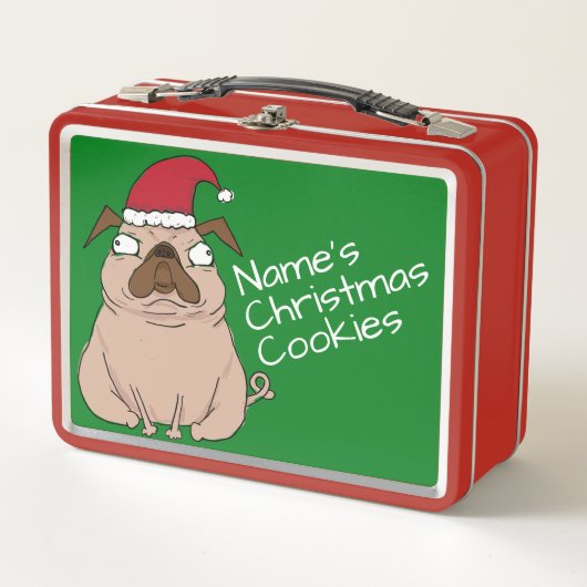 Name-Weihnachtsplätzchen-MetallzinnLunchbox Metall Lunch Box (Vorderseite)