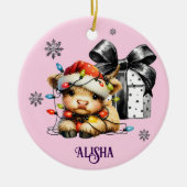 Name Weihnachtsschmuck Highland Kuh (Vorne)