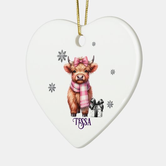 Name Weihnachtsschmuck Highland Kuh (Links)